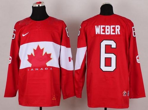 Olympic 2014 CA. #6 Shea Weber Red Stitched Jersey
