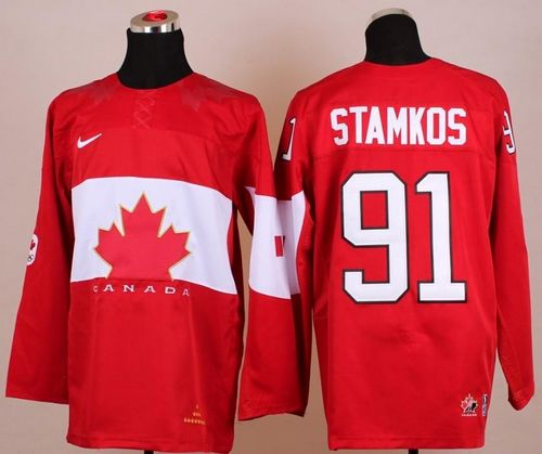 Olympic 2014 CA. #91 Steven Stamkos Red Stitched Jersey