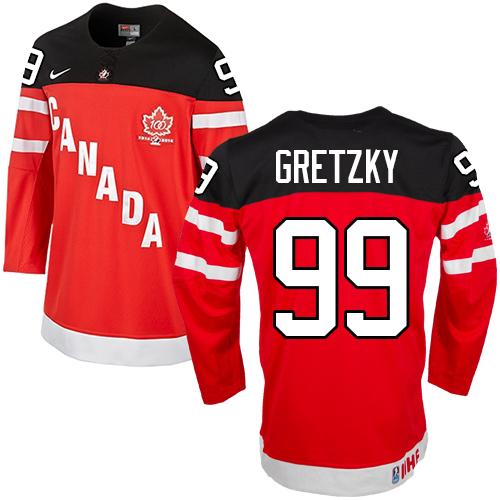 Olympic CA. #99 Wayne Gretzky Red 100th Anniversary Stitched Jersey