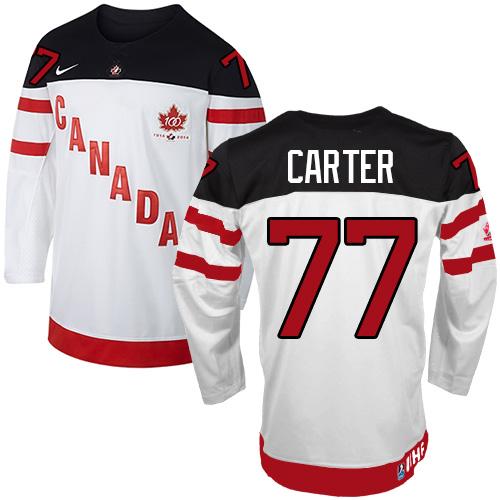 Olympic CA. #77 Jeff Carter White 100th Anniversary Stitched Jersey