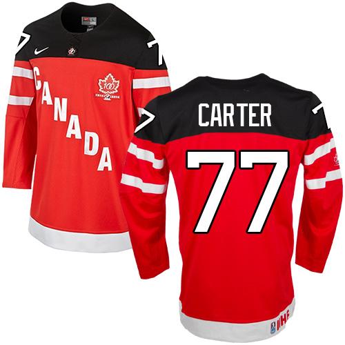 Olympic CA. #77 Jeff Carter Red 100th Anniversary Stitched Jersey