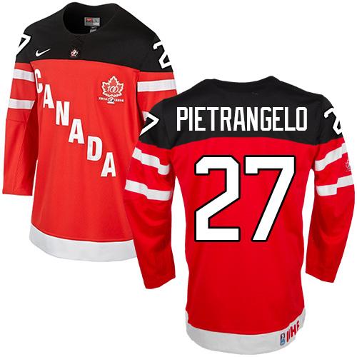 Olympic CA. #27 Alex Pietrangelo Red 100th Anniversary Stitched Jersey