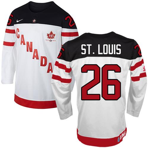 Olympic CA. #26 Martin St.Louis White 100th Anniversary Stitched Jersey