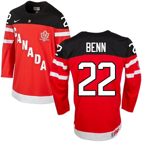 Olympic CA. #22 Jamie Benn Red 100th Anniversary Stitched Jersey