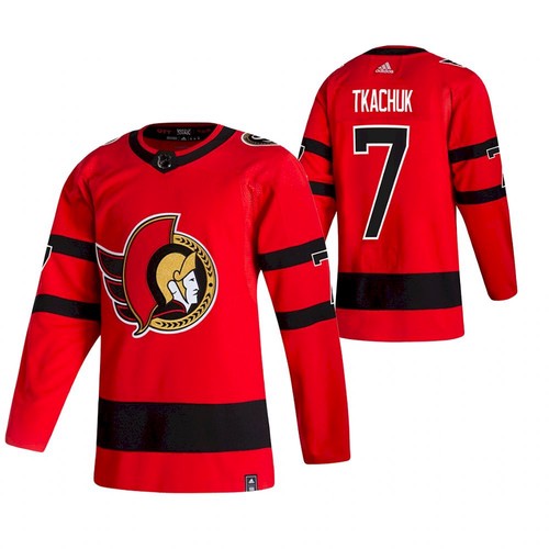 Ottawa Senators #7 Brady Tkachuk 2021 Red Reverse Retro Stitched Jersey