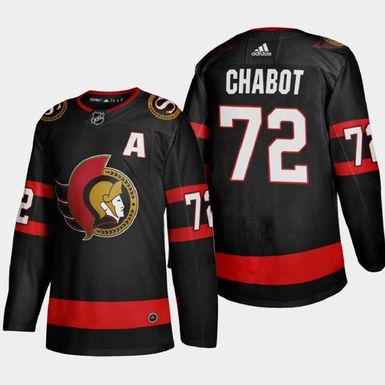 Ottawa Senators #72 Thomas Chabot 2021 Black Stitched Home Jersey