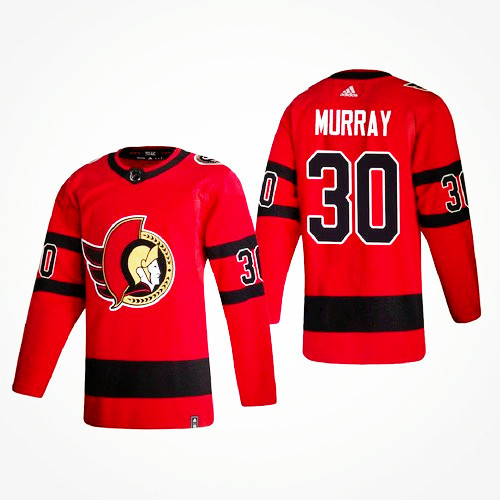 Ottawa Senators #30 Matt Murray 2021 Red Reverse Retro Stitched Jersey
