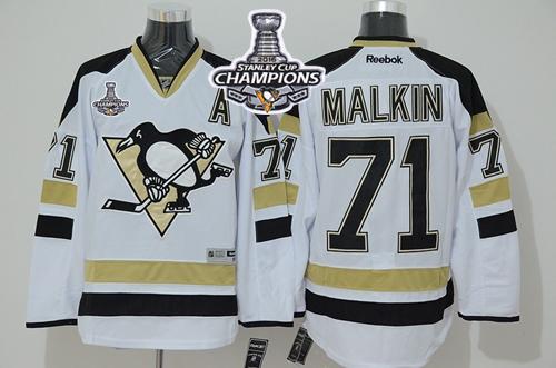 Penguins #71 Evgeni Malkin White 2014 Stadium Series 2016 Stanley Cup Champions Stitched Jersey