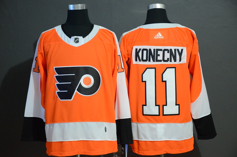 Philadelphia Flyers #11 Travis Konecny Orange Stitched Jersey