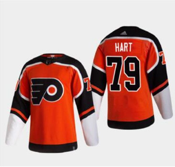 Philadelphia Flyers #79 Carter Hart Orange Reverse Retro Stitched Jersey