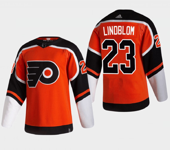 Philadelphia Flyers #23 Oskar Lindblom 2021 Orange Reverse Retro Stitched Jersey