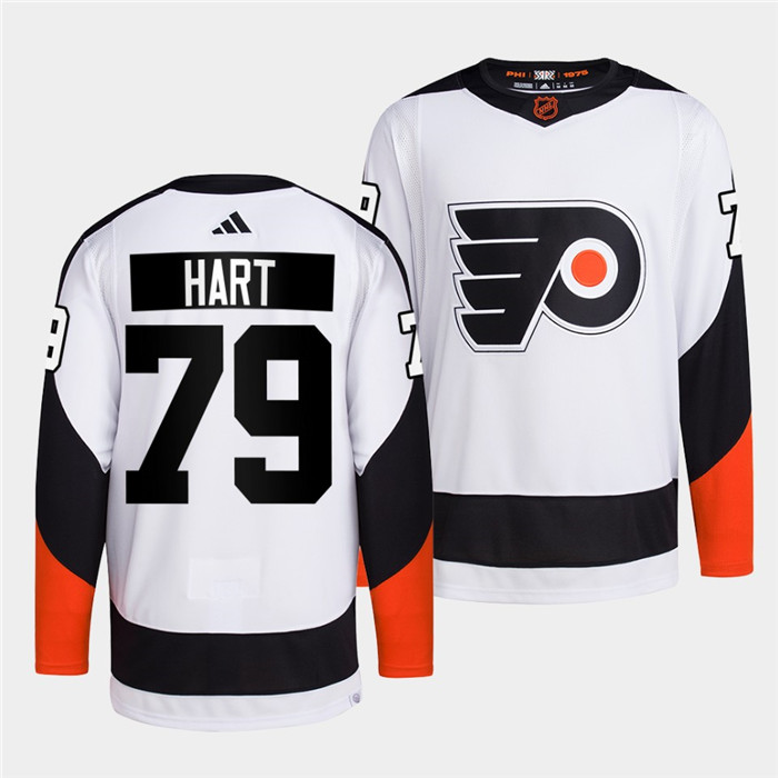 Philadelphia Flyers #79 Carter Hart White 2022 Reverse Retro Stitched Jersey