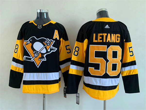 Pittsburgh Penguins #58 Kris Letang Black Stitched Jersey
