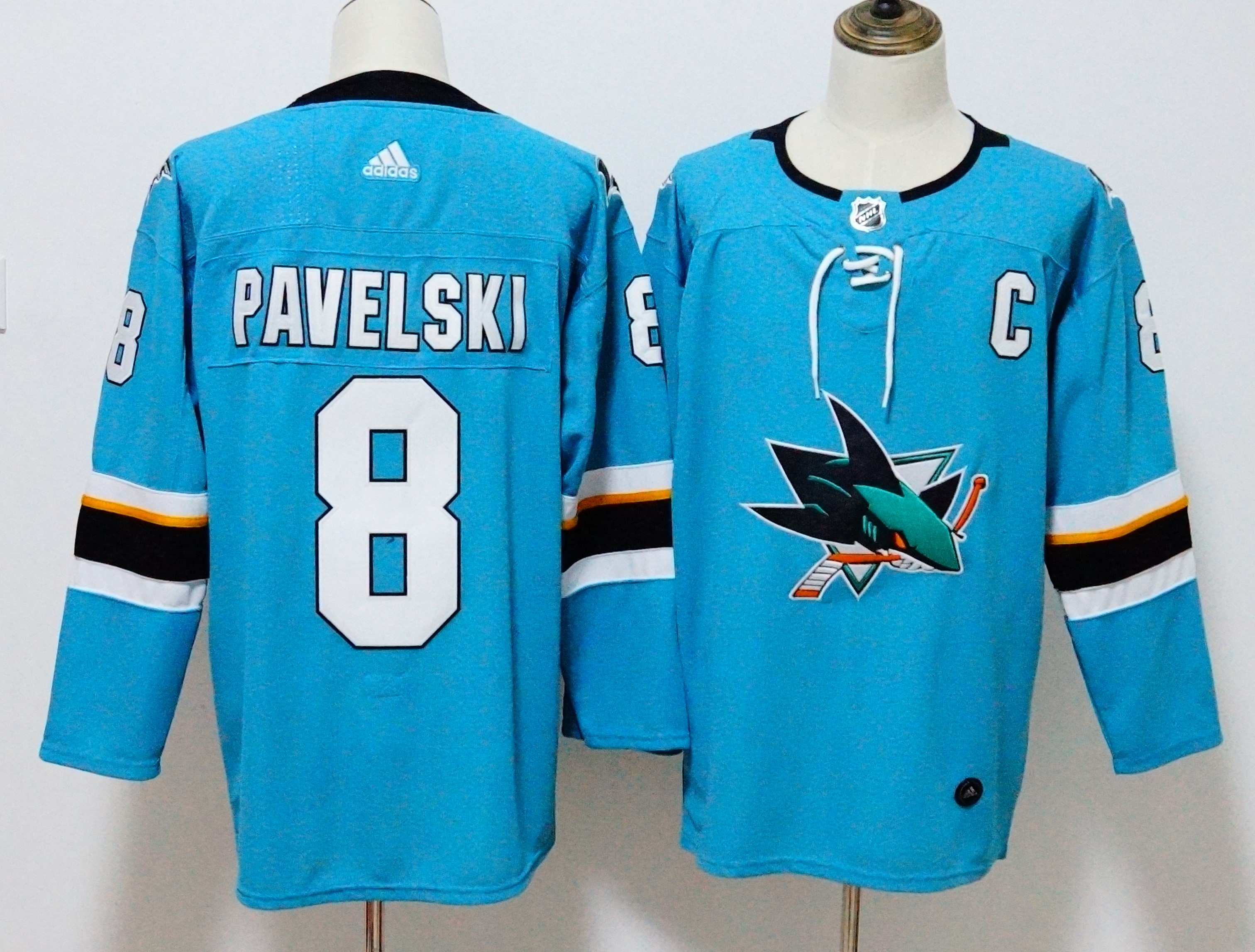 San Jose Sharks #8 Joe Pavelski Teal Stitched Adidas Jersey