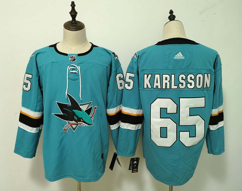 San Jose Sharks #65 Erik Karlsson Teal Stitched Adidas Jersey