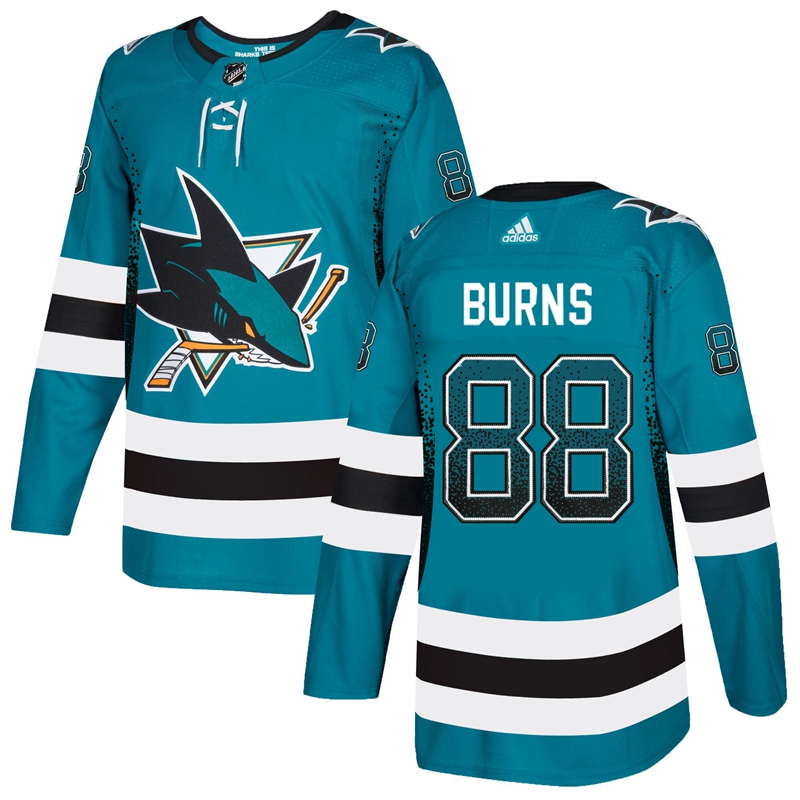 San Jose Sharks #88 Brent Burns Teal Drift Fashion Stitched Adidas Jersey