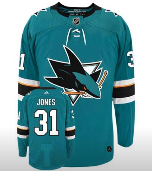 San Jose Sharks Martin Jones Teal Stitched Jersey