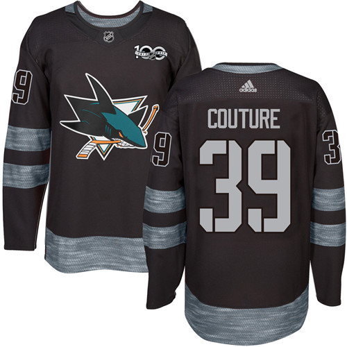 Sharks #39 Logan Couture Black 1917-2017 100th Anniversary Stitched Jersey