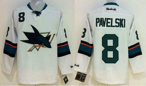 Sharks #8 Joe Pavelski White Stitched Jersey