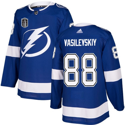 Tampa Bay Lightning #88 Andrei Vasilevskiy 2022 Blue Stanley Cup Final Patch Stitched Jersey
