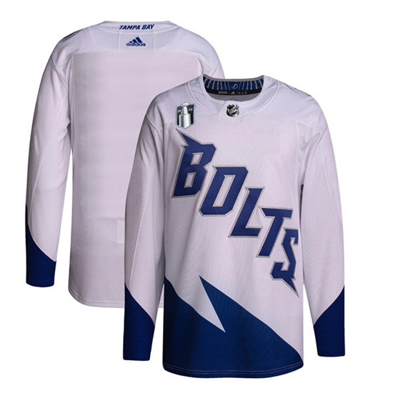Tampa Bay Lightning Blank 2022 White Stanley Cup Final Patch Breakaway Stitched Jersey