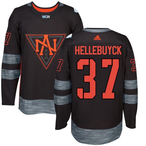 Team North America #37 Connor Hellebuyck Black 2016 World Cup Stitched Jersey