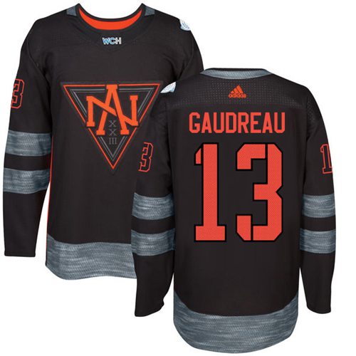 Team North America #13 Johnny Gaudreau Black 2016 World Cup Stitched Jersey