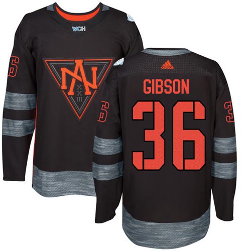 Team North America #36 John Gibson Black 2016 World Cup Stitched Jersey