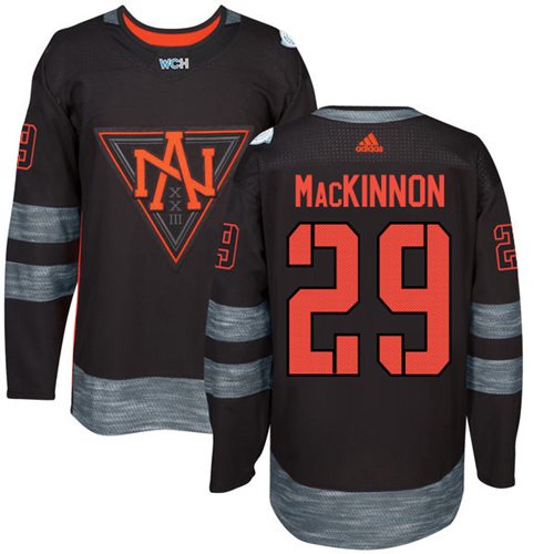 Team North America #29 Nathan MacKinnon Black 2016 World Cup Stitched Jersey