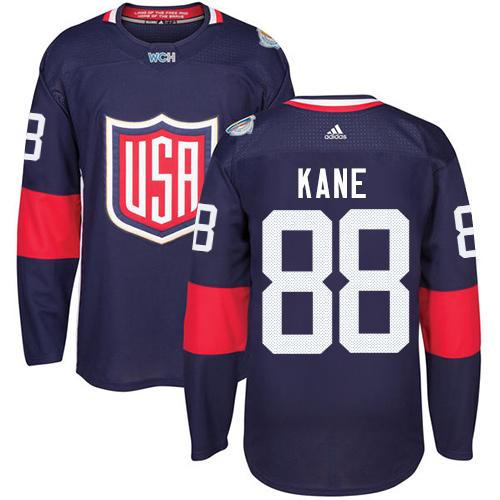 Team USA #88 Patrick Kane Navy Blue 2016 World Cup Stitched Jersey