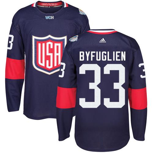 Team USA #33 Dustin Byfuglien Navy Blue 2016 World Cup Stitched Jersey
