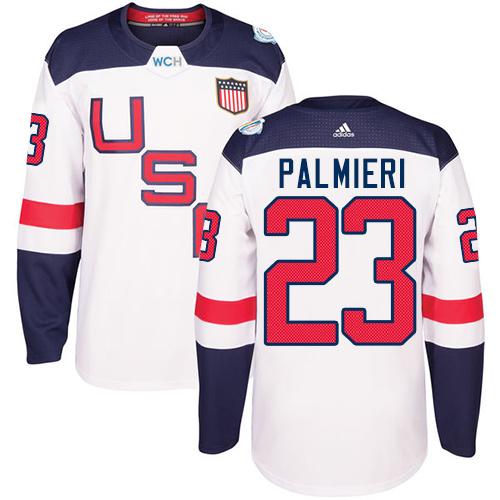 Team USA #23 Kyle Palmieri White 2016 World Cup Stitched Jersey