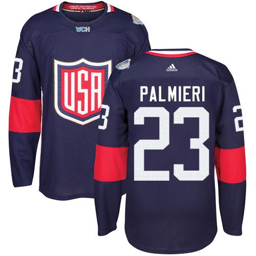 Team USA #23 Kyle Palmieri Navy Blue 2016 World Cup Stitched Jersey