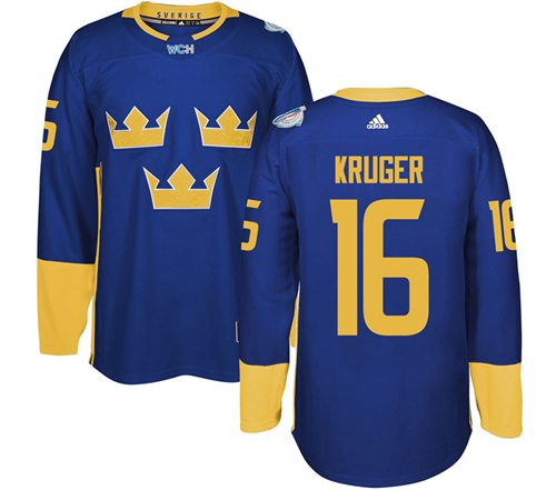 Team Sweden #16 Marcus Kruger Blue 2016 World Cup Stitched Jersey