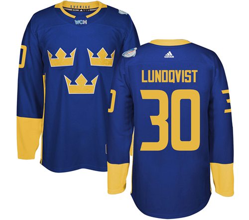 Team Sweden #30 Henrik Lundqvist Blue 2016 World Cup Stitched Jersey
