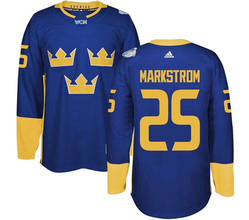 Team Sweden #25 Jacob Markstrom Blue 2016 World Cup Stitched Jersey