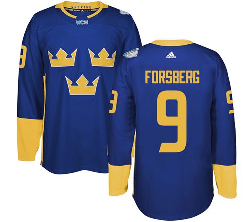 Team Sweden #9 Filip Forsberg Blue 2016 World Cup Stitched Jersey