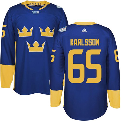 Team Sweden #65 Erik Karlsson Blue 2016 World Cup Stitched Jersey