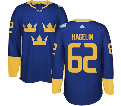 Team Sweden #62 Carl Hagelin Blue 2016 World Cup Stitched Jersey