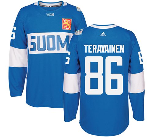 Team Finland #86 Teuvo Teravainen Blue 2016 World Cup Stitched Jersey