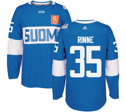 Team Finland #35 Pekka Rinne Blue 2016 World Cup Stitched Jersey