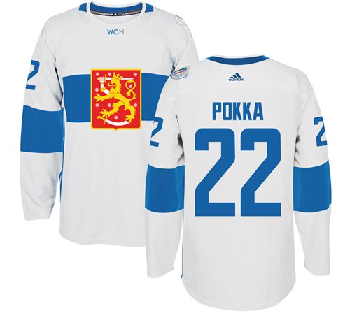 Team Finland #22 Ville Pokka White 2016 World Cup Stitched Jersey