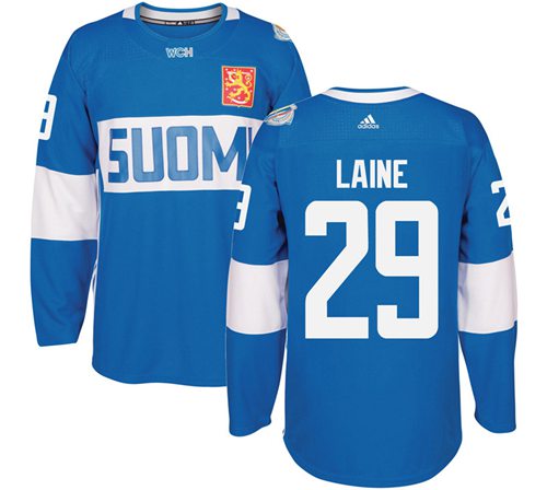 Team Finland #29 Patrik Laine Blue 2016 World Cup Stitched Jersey