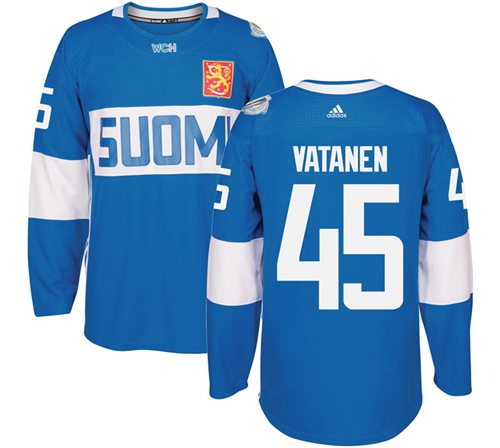 Team Finland #45 Sami Vatanen Blue 2016 World Cup Stitched Jersey