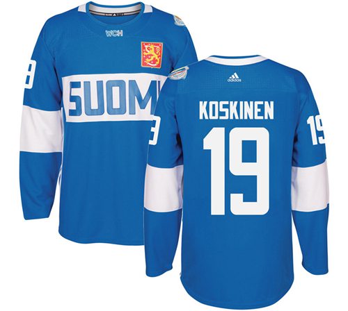 Team Finland #19 Mikko Koskinen Blue 2016 World Cup Stitched Jersey