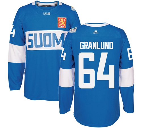 Team Finland #64 Mikael Granlund Blue 2016 World Cup Stitched Jersey