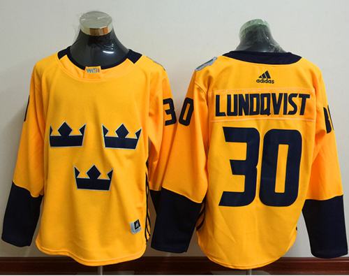 Team Sweden #30 Henrik Lundqvist Gold 2016 World Cup Stitched Jersey