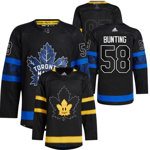 Toronto Maple Leafs Black #58 Michael Bunting Alternate Premier Breakaway Reversible Stitched Jersey