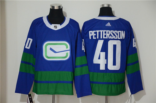 Vancouver Canucks #40 Elias Pettersson Blue Stitched Jersey
