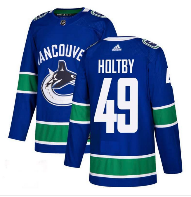 Vancouver Canucks #49 Braden Holtby Blue Stitched Jersey